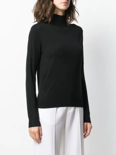Shop Theory Fine Knit Turtleneck Sweater In Black