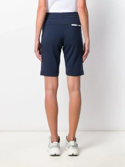 Shop Ea7 Italia Print Shorts In Blue