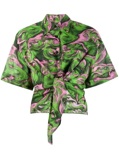Shop Mcq By Alexander Mcqueen Tied Waist Shirt In Green