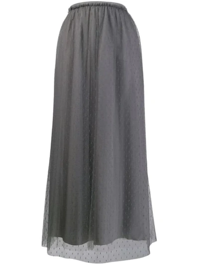 Shop Red Valentino Tulle Layered Long Skirt In Grey