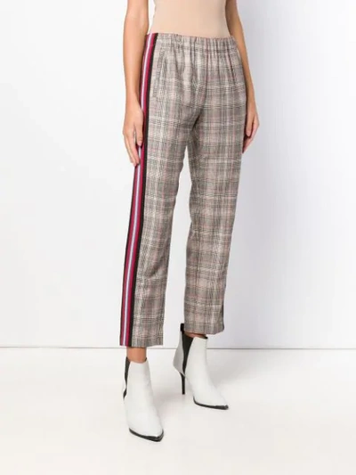 Shop Pinko Checked Trousers In Grey