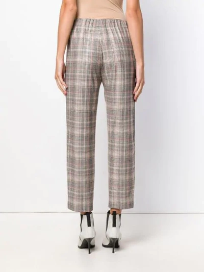 Shop Pinko Checked Trousers In Grey