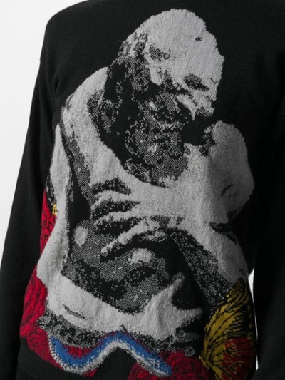 Shop Valentino Lovers Intarsia Sweater In Black