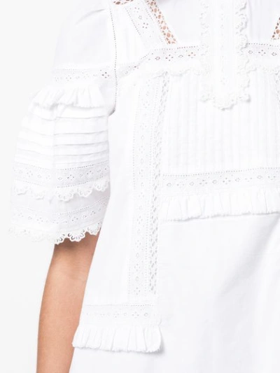 Shop Sea Embroidered Doily Detailed Dress In White