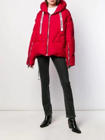Shop Khrisjoy Oversized Padded Jacket In Red