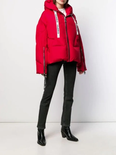 Shop Khrisjoy Oversized Padded Jacket In Red