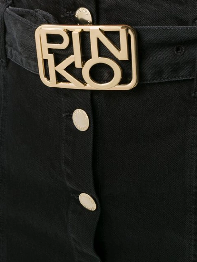 Shop Pinko Logo Buckle Midi Skirt In Black