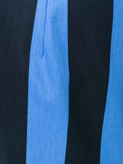 Shop Prada Striped Pencil Skirt In Blue