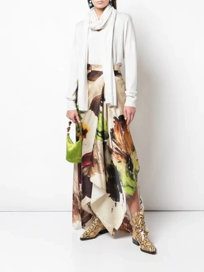 Shop Co Printed Asymmetric Maxi Skirt In Multilour