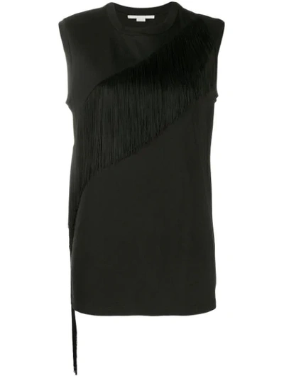 Shop Stella Mccartney Asymmetric Fringe Top In Black
