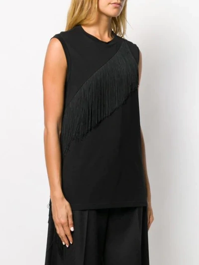 STELLA MCCARTNEY ASYMMETRIC FRINGE TOP - 黑色