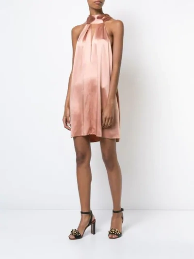 Shop Galvan Halterneck Short Dress In Pink