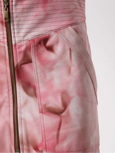 Shop Andrea Bogosian Plata Leather Skirt In Pink