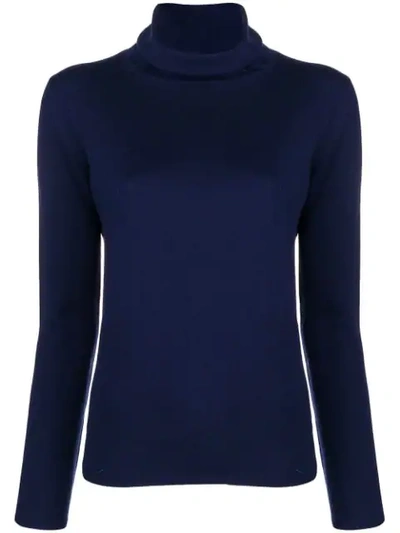Shop Aspesi Fine Knit Turtleneck Sweater - Blue
