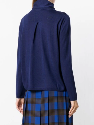 Shop Aspesi Fine Knit Turtleneck Sweater - Blue