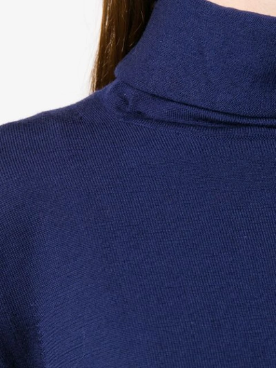 Shop Aspesi Fine Knit Turtleneck Sweater - Blue