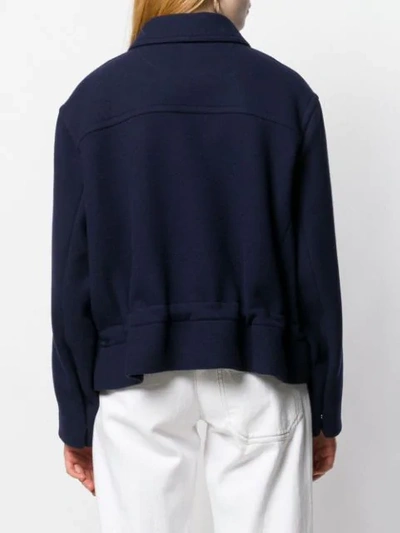 Shop Chloé Straight Cropped Jacket In Blue