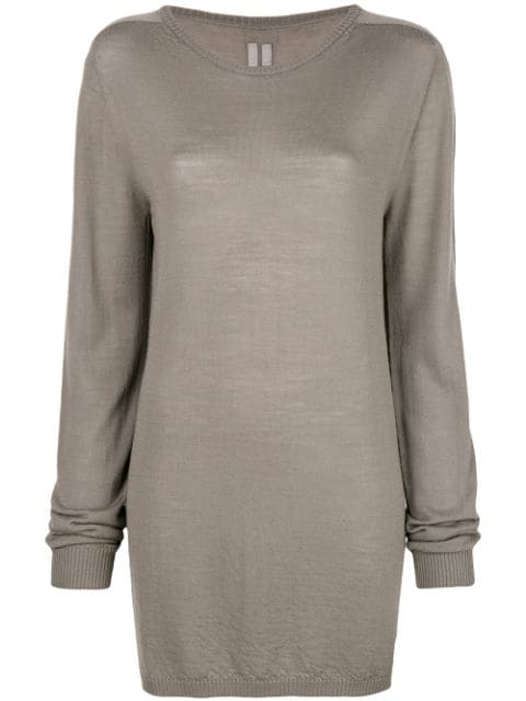 Rick Owens Oversized Long-Sleeve Sweater In Grey | ModeSens
