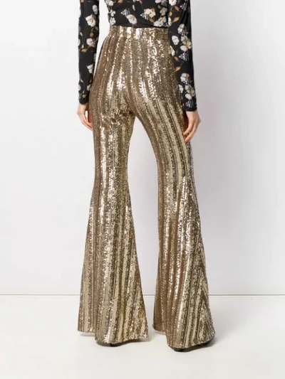 Shop Amen Embellished Flared Trousers In Gold