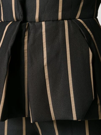 Shop Self-portrait Tailoring Stripe Jumpsuit In Black ,neutral