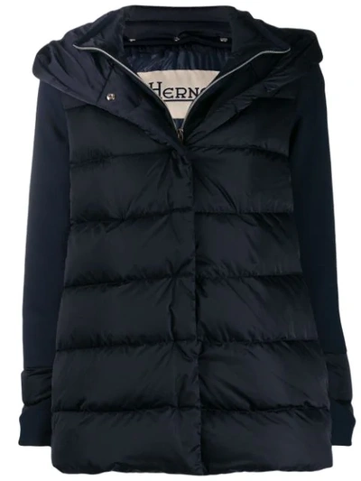 Shop Herno Layered Puffer Jacket In Blue