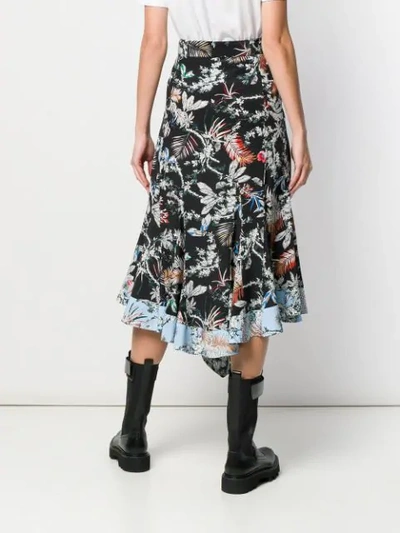 Shop Derek Lam 10 Crosby Asymmetric Wallpaper Floral Skirt In Blk Black