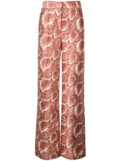 Shop Adam Lippes Paisley Trousers In Red