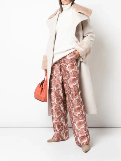 Shop Adam Lippes Paisley Trousers In Red