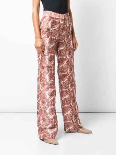 Shop Adam Lippes Paisley Trousers In Red