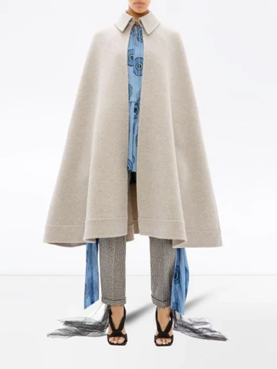 Shop Jw Anderson A-line Double Face Cape In Grey