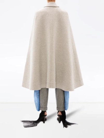 Shop Jw Anderson A-line Double Face Cape In Grey