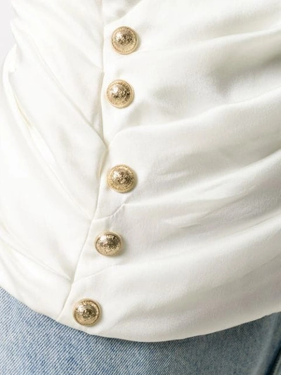 Shop Balmain Wrap-style Camisole Blouse In White