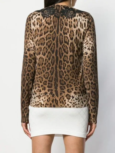 Shop Dolce & Gabbana Leopard Print Cardigan In Brown