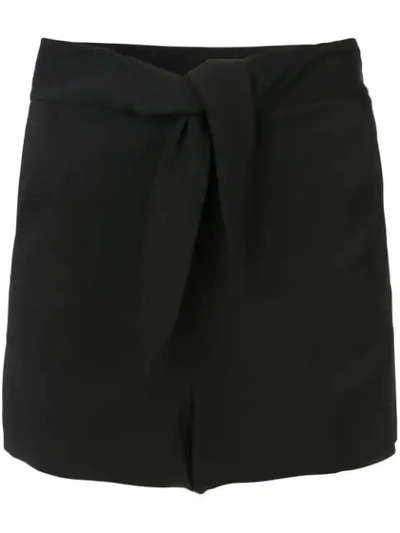 Shop A.l.c Tie Front Shorts In Black
