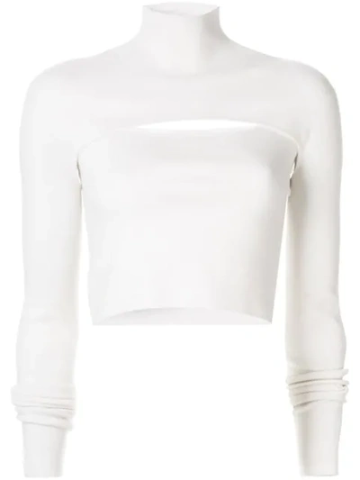 Shop Dion Lee Slim-fit Layered Top In White