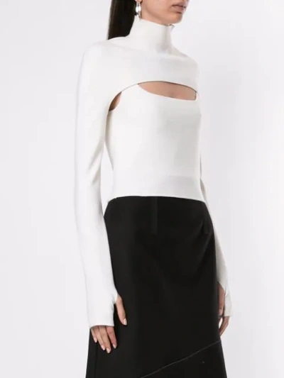 Shop Dion Lee Slim-fit Layered Top In White