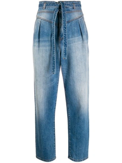 Shop Pinko High-waisted Straight-leg Jeans In Blue