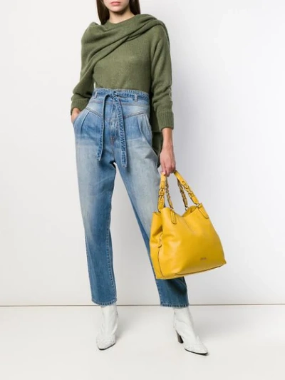 Shop Pinko High-waisted Straight-leg Jeans In Blue