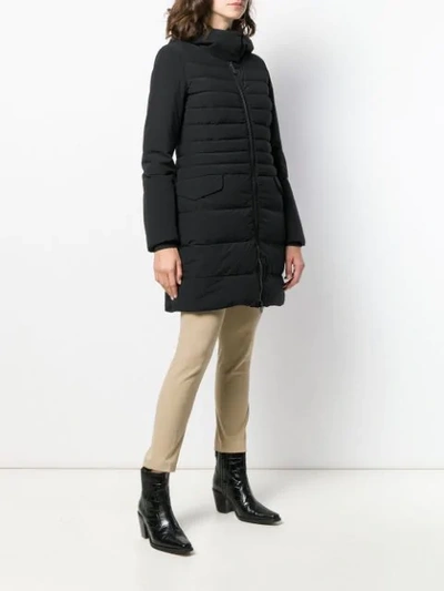 Shop Peuterey Padded Hooded Coat In Black