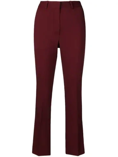 Shop Victoria Beckham Cropped Trousers In Red