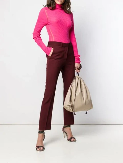Shop Victoria Beckham Cropped Trousers In Red
