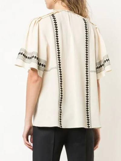 Shop Derek Lam Embroidered Blouse In White