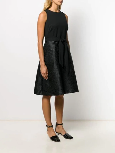 Shop Lauren Ralph Lauren Belted Midi Dress In Black