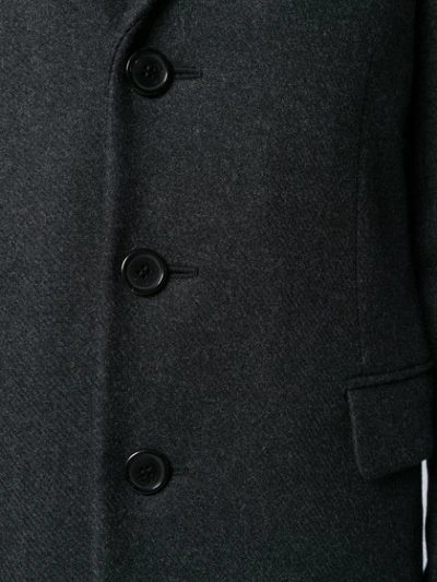 Shop Saint Laurent Single Breasted Coat - Grey