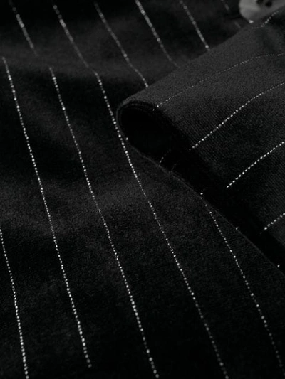 Shop Liu •jo Striped Fitted Blazer In Black