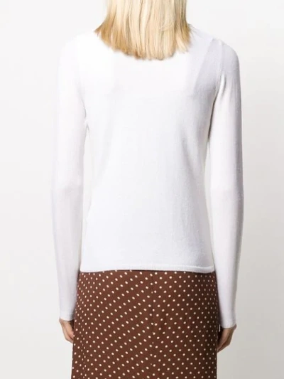 Shop Allude Roll Neck Jumper In White