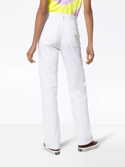 Shop Re/done High-rise Straight-leg Jeans In White