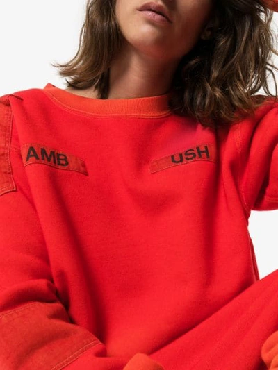 Shop Ambush Sweatshirt Im Patchwork-look In Orange