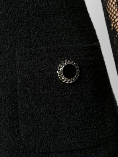 Shop Alessandra Rich Decorative Button Skirt In Black