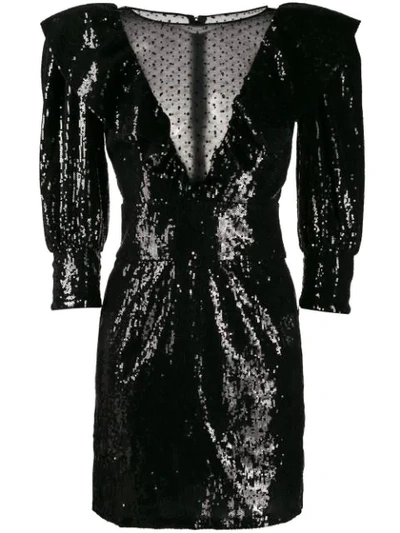 Shop Dundas Sequinned Mini Dress In Black
